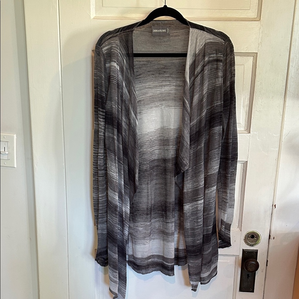 Zadig & Voltaire Women's Black and Gray Cardigan